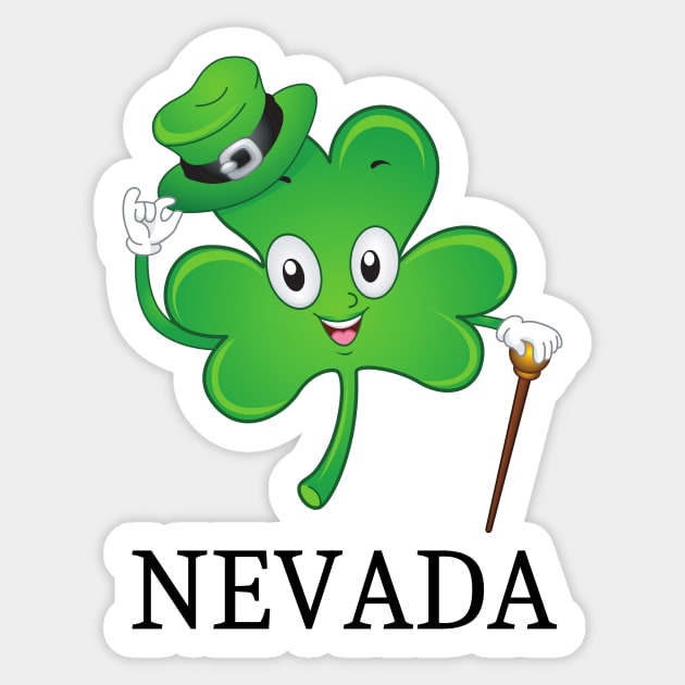 St Patrick&#39;s  Irish Shamrock NEVADA, Irish Gift for Wife Sticker by yassinebd